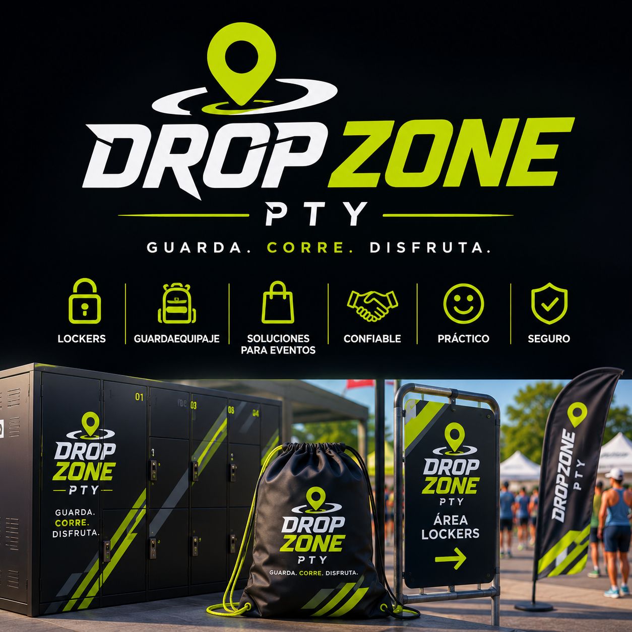 Lockers DropZone PTY en un evento deportivo